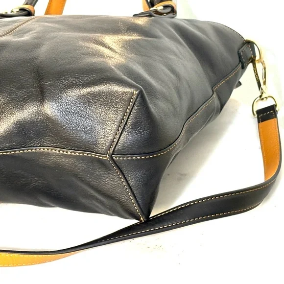 Vera Bradley Black and Brown Leather Tote - Picture 8 of 10